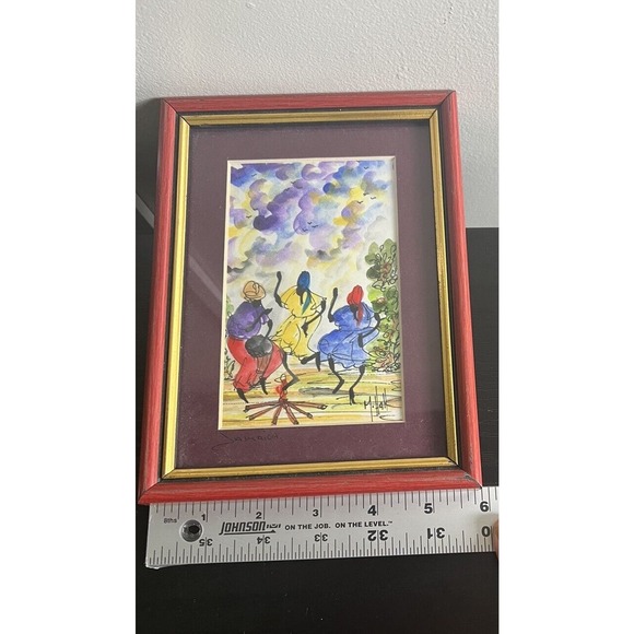 Jamaican Women Working Water Color Paintings- WallArt - By M.Hall Matted&framed - Picture 9 of 12